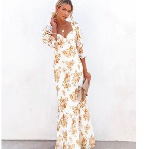 VICI singalong Floral puff sleeve Maxi dress